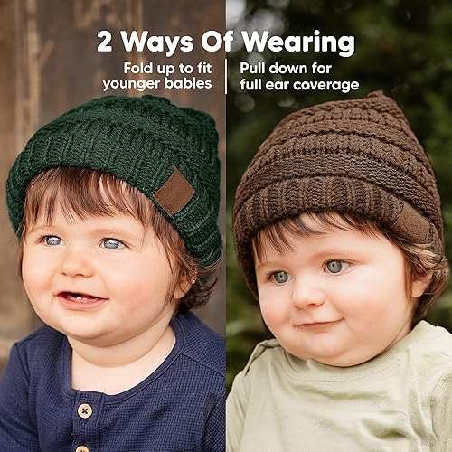 Vista 84 de KeaBabies 3-Pack Baby Beanies for Boys, Girls - Stretchy Knit Baby Hats, Cute Newborn Sweet Pea
