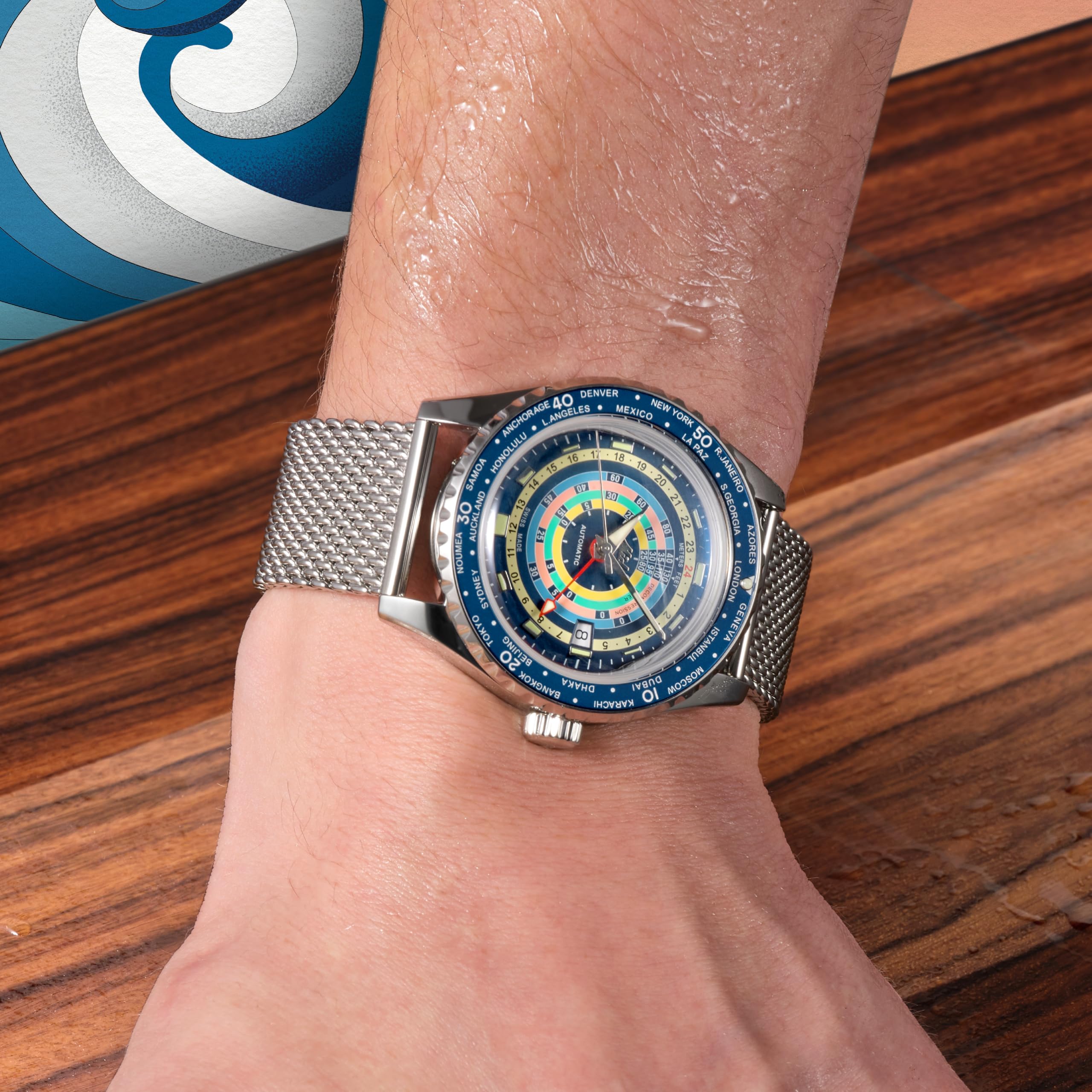 MIDO Decompression Worldtimer M0268291704100 Herren Automatikuhr 80h Gangreserve
