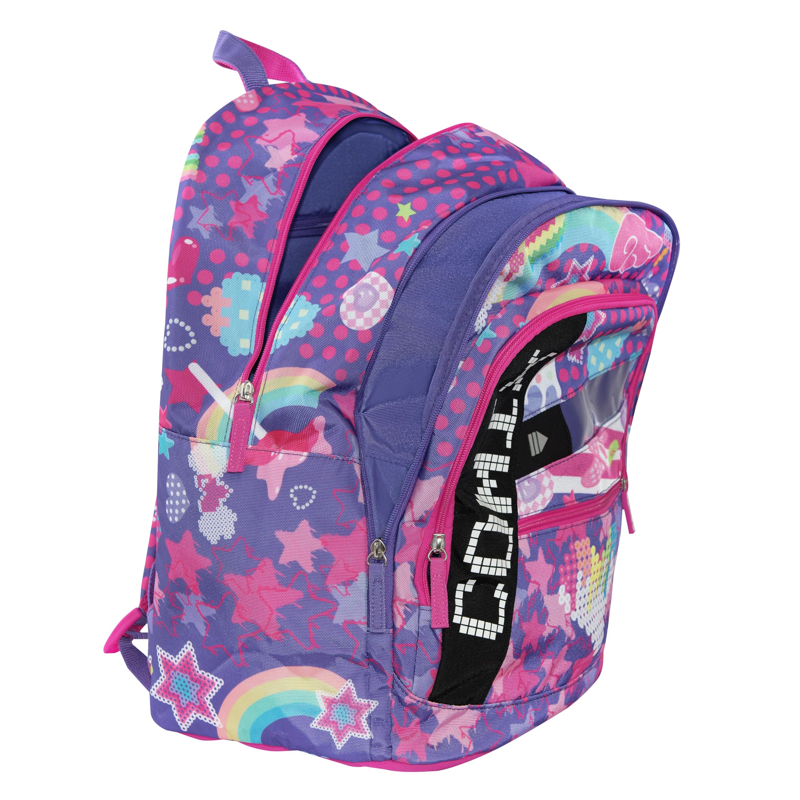 COMIX Ultra Bright - Zaino Scuola Pannello Scrittura Led Personalizzabile, 3 Ampi Scomparti, Tasca Frontale, Schienale e Fondo Termoformati, Spallacci Imbottiti e Regolabili, 32x43Hx23 cm, 31 L