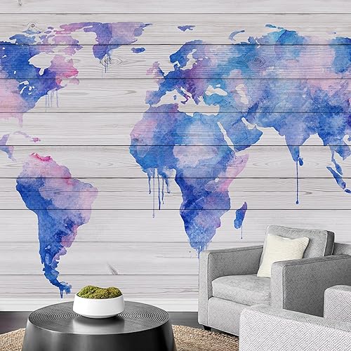 Miniatura 40 de wall26 Adhesivo de pared extraíble/mural de pared vintage, retro, mapa de globo del mundo, ilustraciones internacionales, arte moderno, paisaje