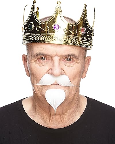 Miniatura 3 de Mustaches Manillar de lijadoras autoadhesivas con bigote falso con una perra novedad pelo facial falso accesorio de disfraz para adultos color blanco