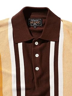Stripe Rayon Cotton Polo Shirt 38-12-0017-156 38120017156: Brown Stripe Rayon Cotton Polo Shirt 38-12-0017-156 38120017156: Brown