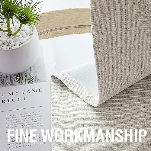 Miniatura 7 de H.VERSAILTEX Cortinas 100% opacas de lino texturizado, cortinas de felpilla con aislamiento térmico de 84 pulgadas de largo con revestimiento de