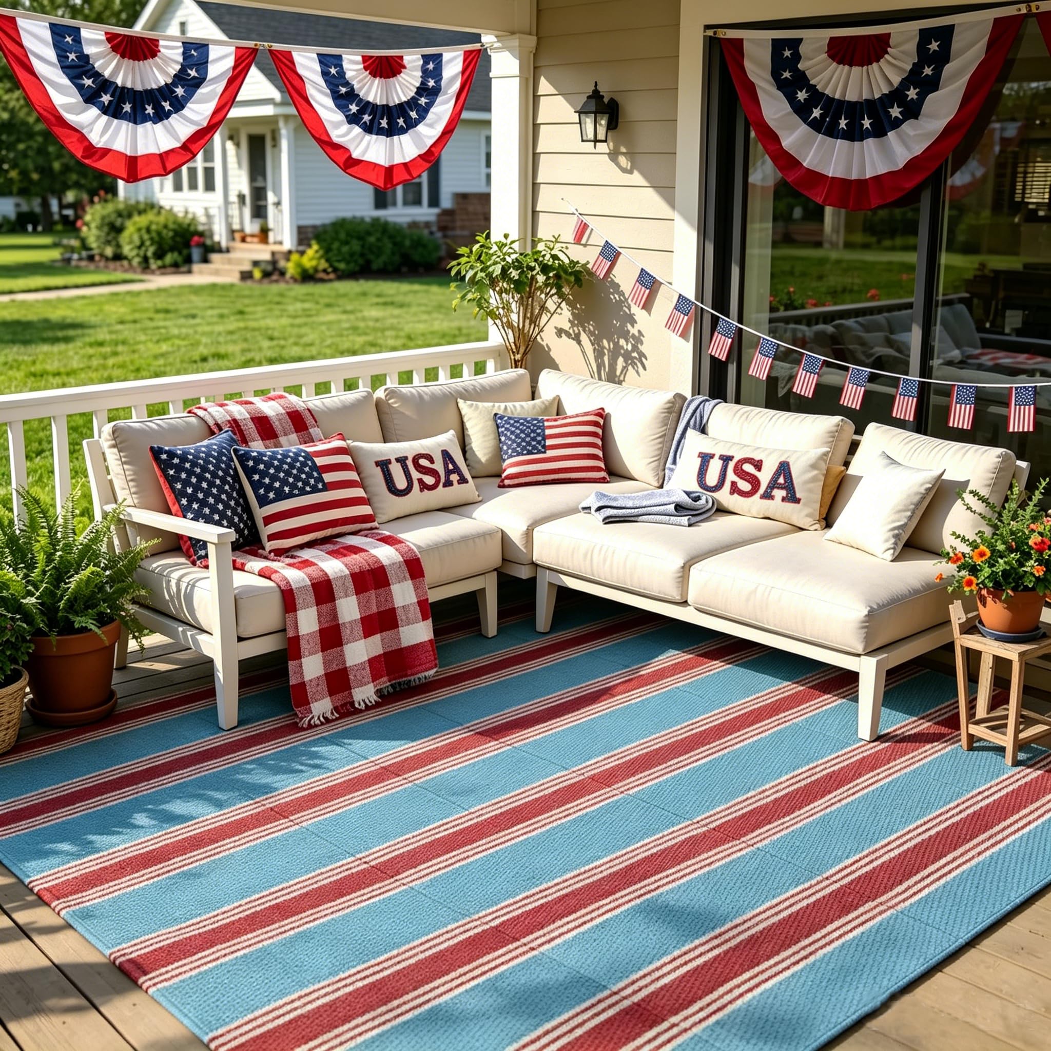 Lahome Striped Outdoor Carpet