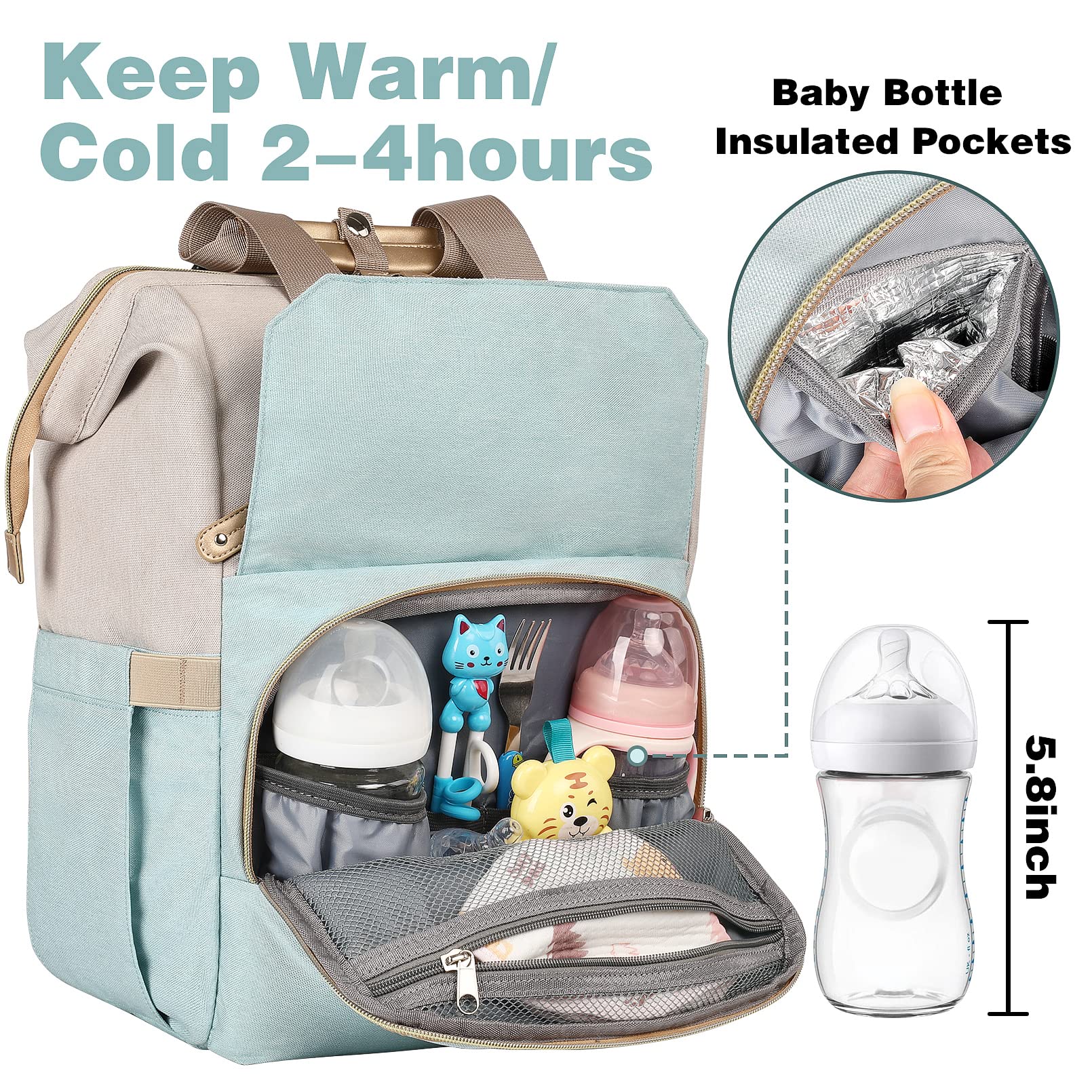 Jiefeike Wickeltasche, Rucksack