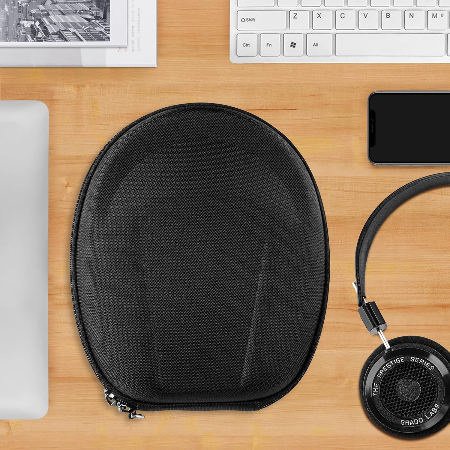 Geekria Shield Case Compatible with Grado SR80X, SR60X, GW100x, SR325e, SR325, SR225i, SR125 and More, Replacement Protective Hard Shell Travel Carrying Bag with Cable Storage (Black) - Image 6