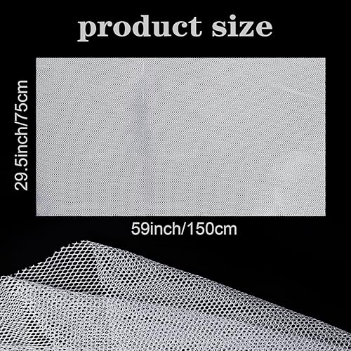 Miniatura 3 de Pllieay Tela de malla blanca de 29.5 x 59 pulgadas, ligeramente elástica para bolsillo de mochila y correas, ropa de red, bolsa de malla y bolsa de