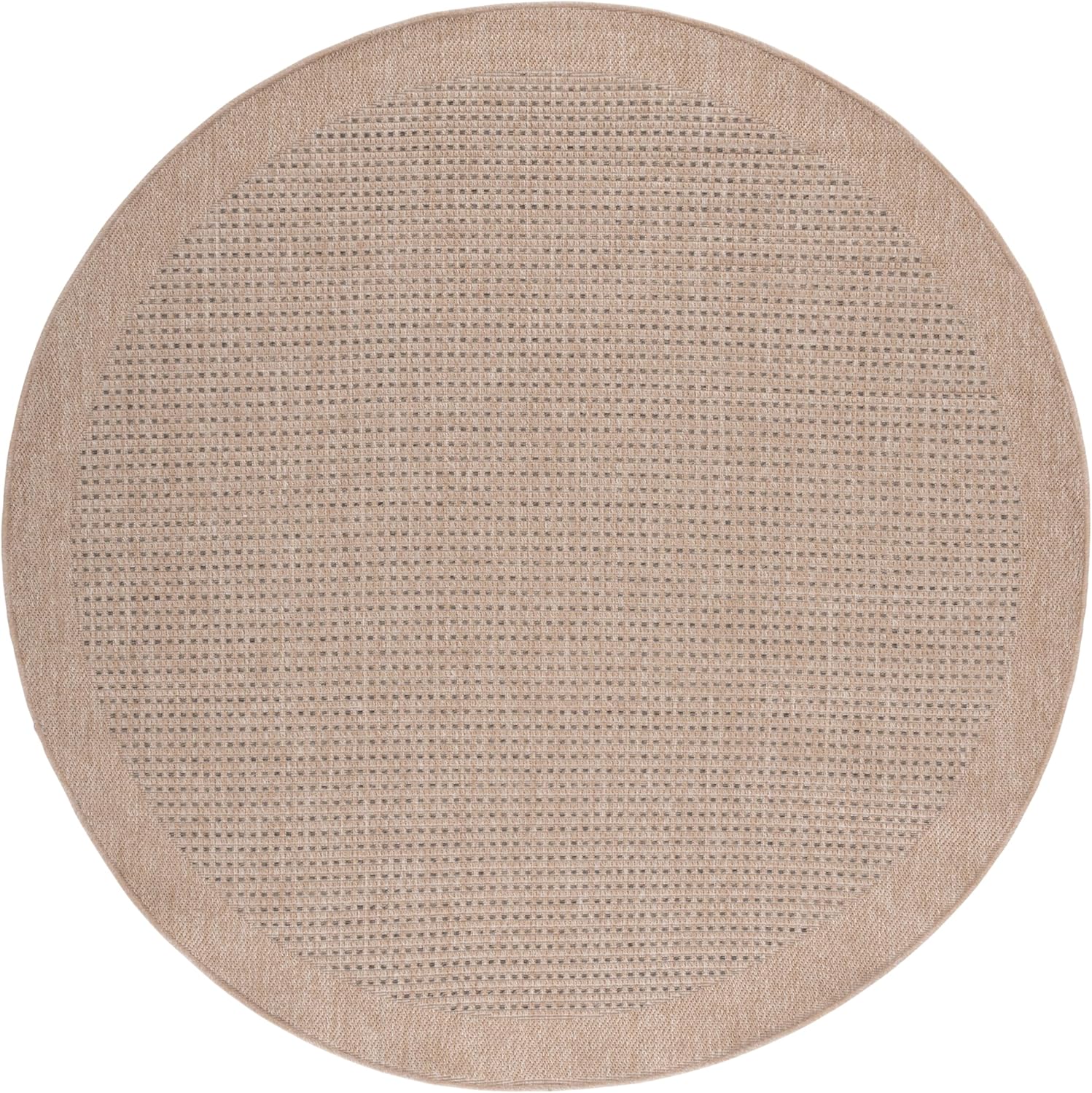 SAFAVIEH Washable Rug Outdoor Sisal Performance Collection - 6'7" Round, Natural & Beige, Non-Shedding & Easy to Clean, Ideal for Patio, Backyard, Mudroom (SPF108C)