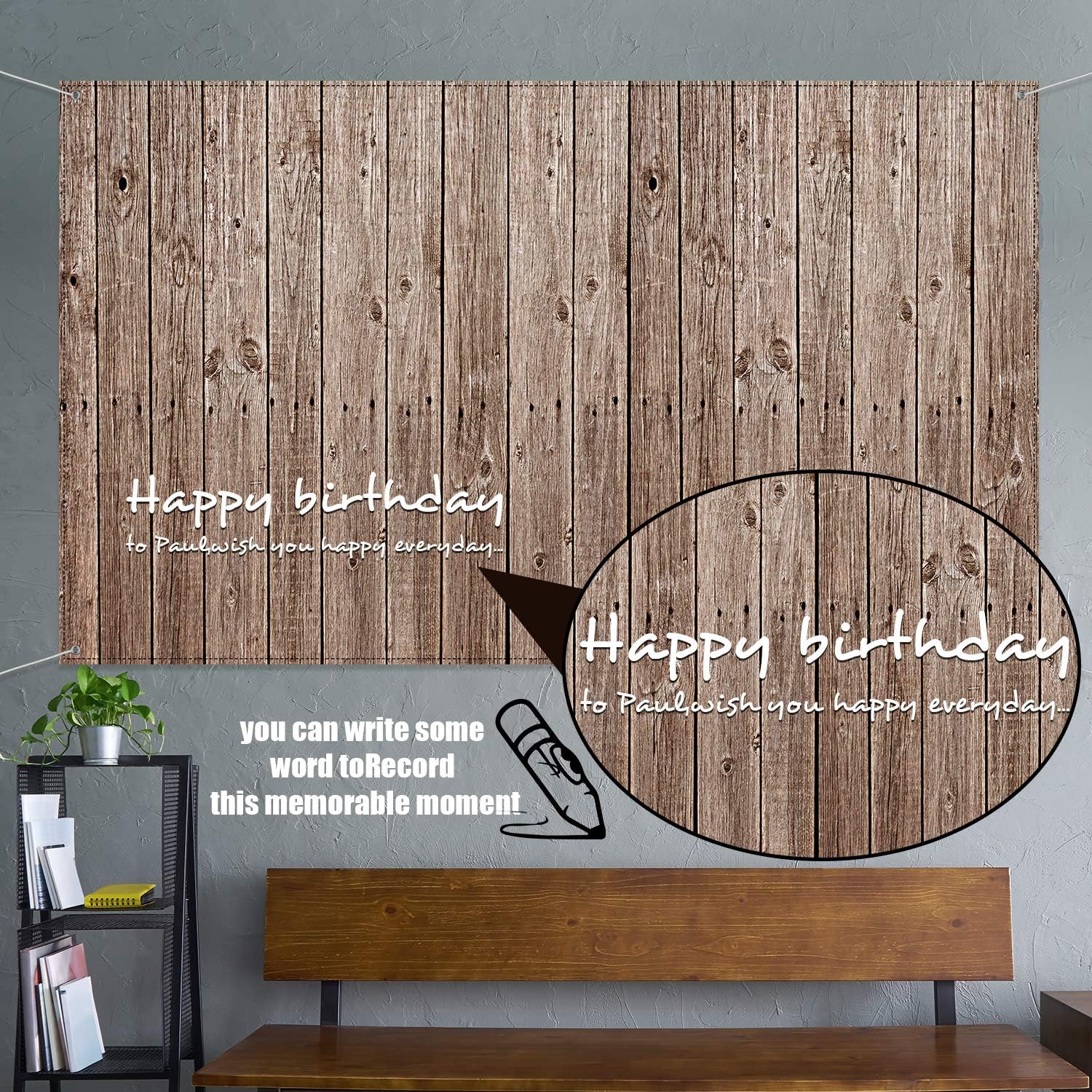 Barn Party Backdrop Farm Decorations, Extra Large Rustic Wooden Backdrop Sign Barn Siding Backdrop Retro Wood Wall Background Photo Booth Props for Barnyard Sandlot Party Supplies, 72.8 x 43.3 Inch