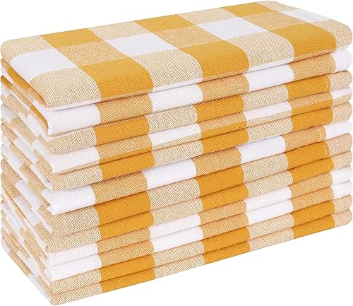Miniatura 4 de Servilletas de tela a cuadros de guingán, 18 x 18 pulgadas, color blanco mostaza, servilletas de boda, servilletas de cóctel, servilletas de tela,