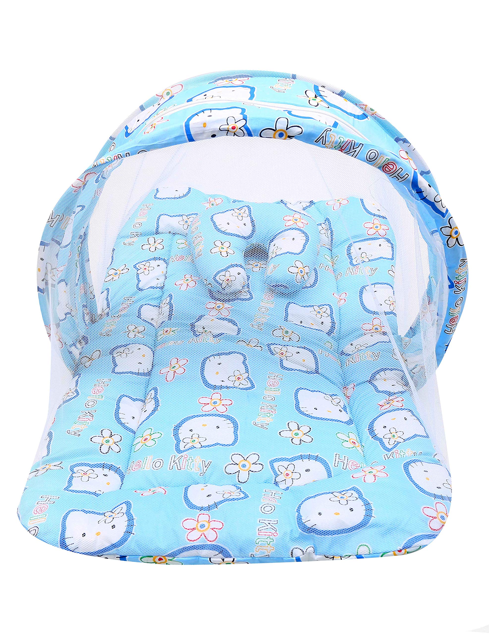 FaretoInfantbond Baby Super Soft Mattress with Net(0-6 Months) (Blue)