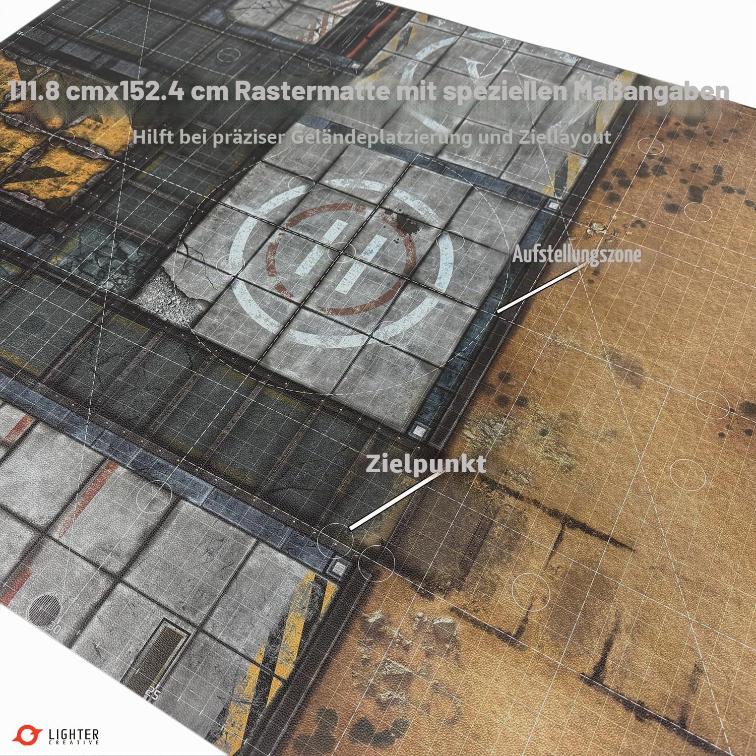 Spielmatte 44 x 60 Matte für WH40K Pariah Nexus, 112 x 152 cm, aus Kunstleder, 1,1 mm Dick (Adamant Bastion: Sector XI)