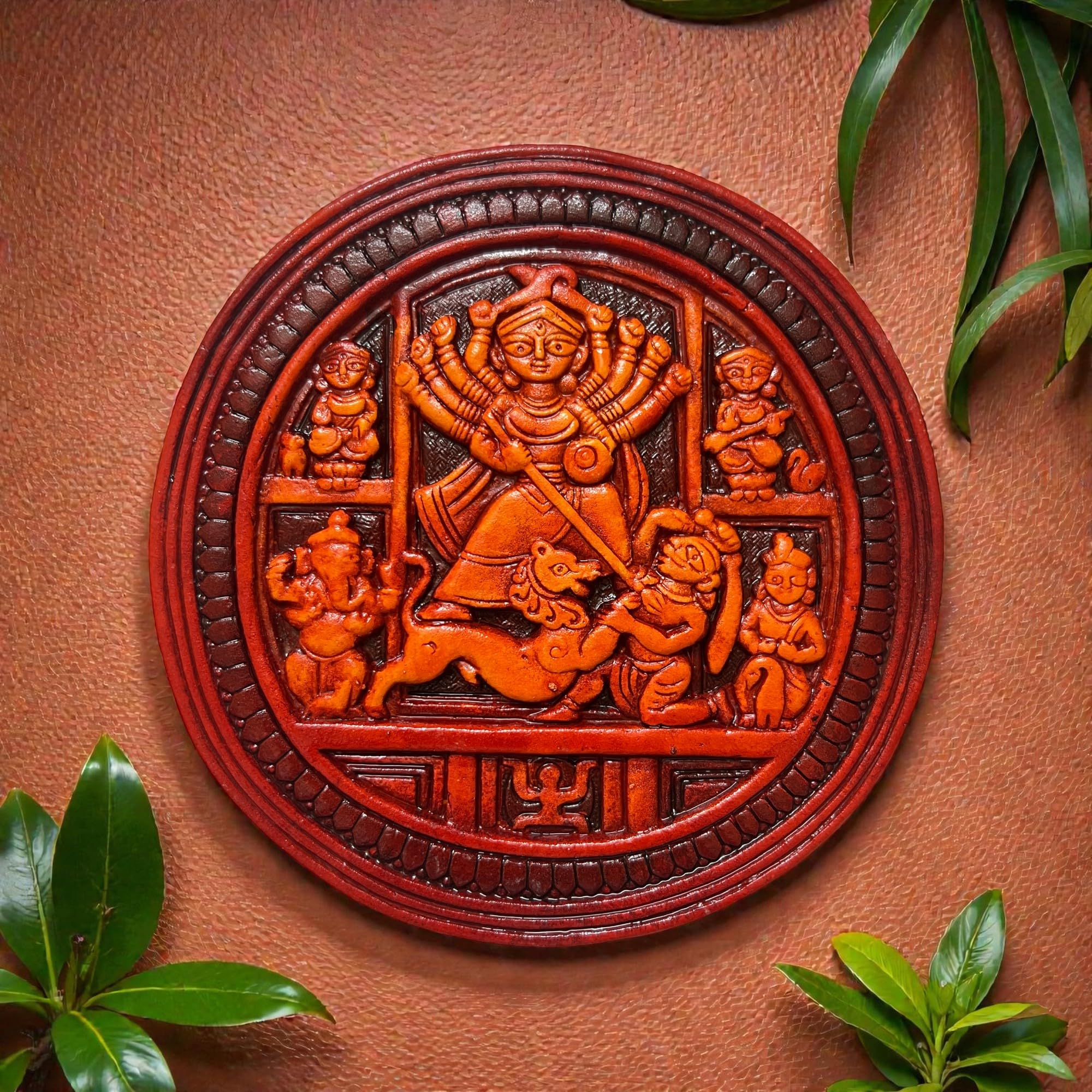 Shiv Parvati Terracotta Wall Hanging - Divine Home Decor -26