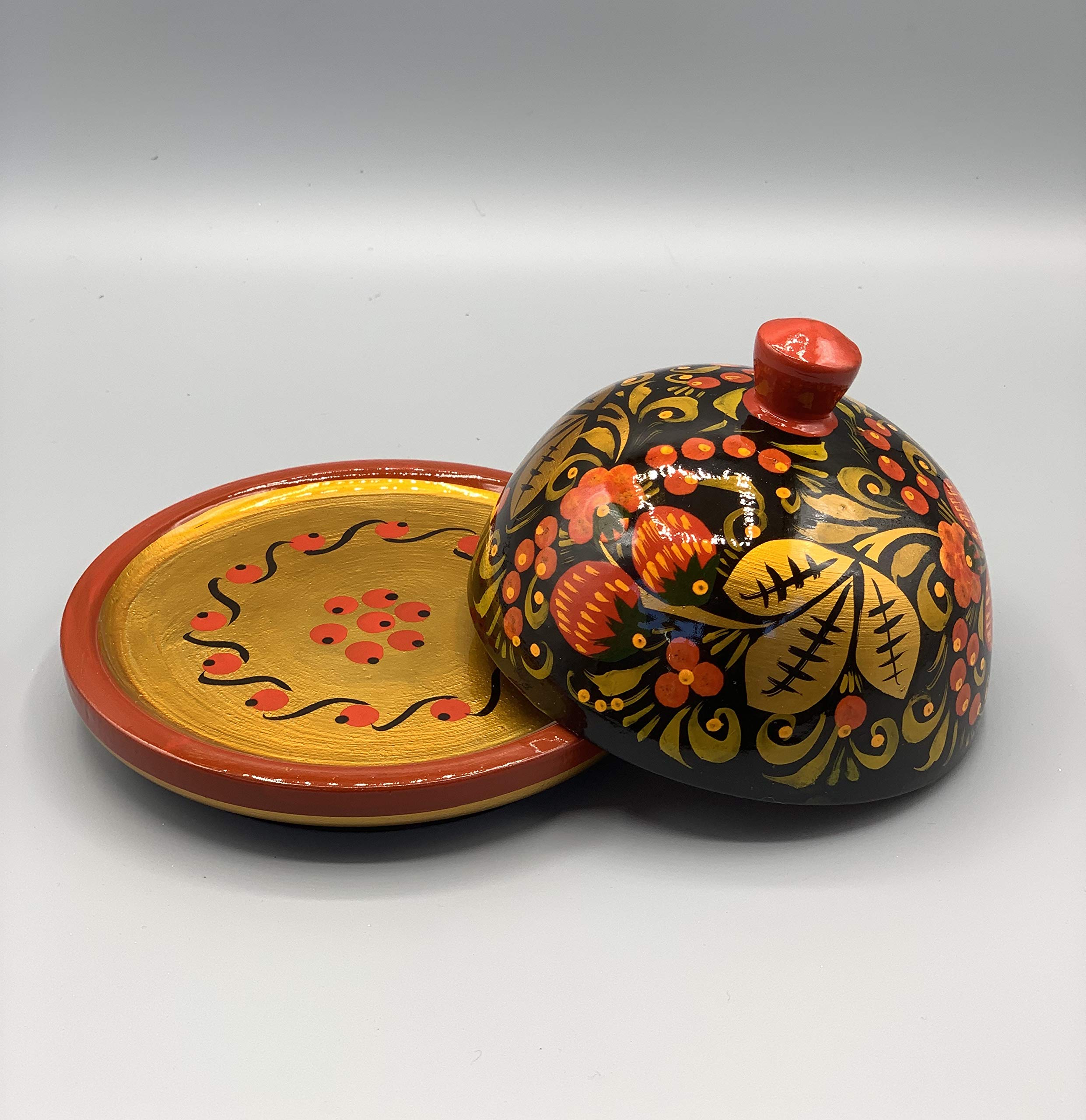 Noble ObjectsKhokhloma Butter And Cheese Dish