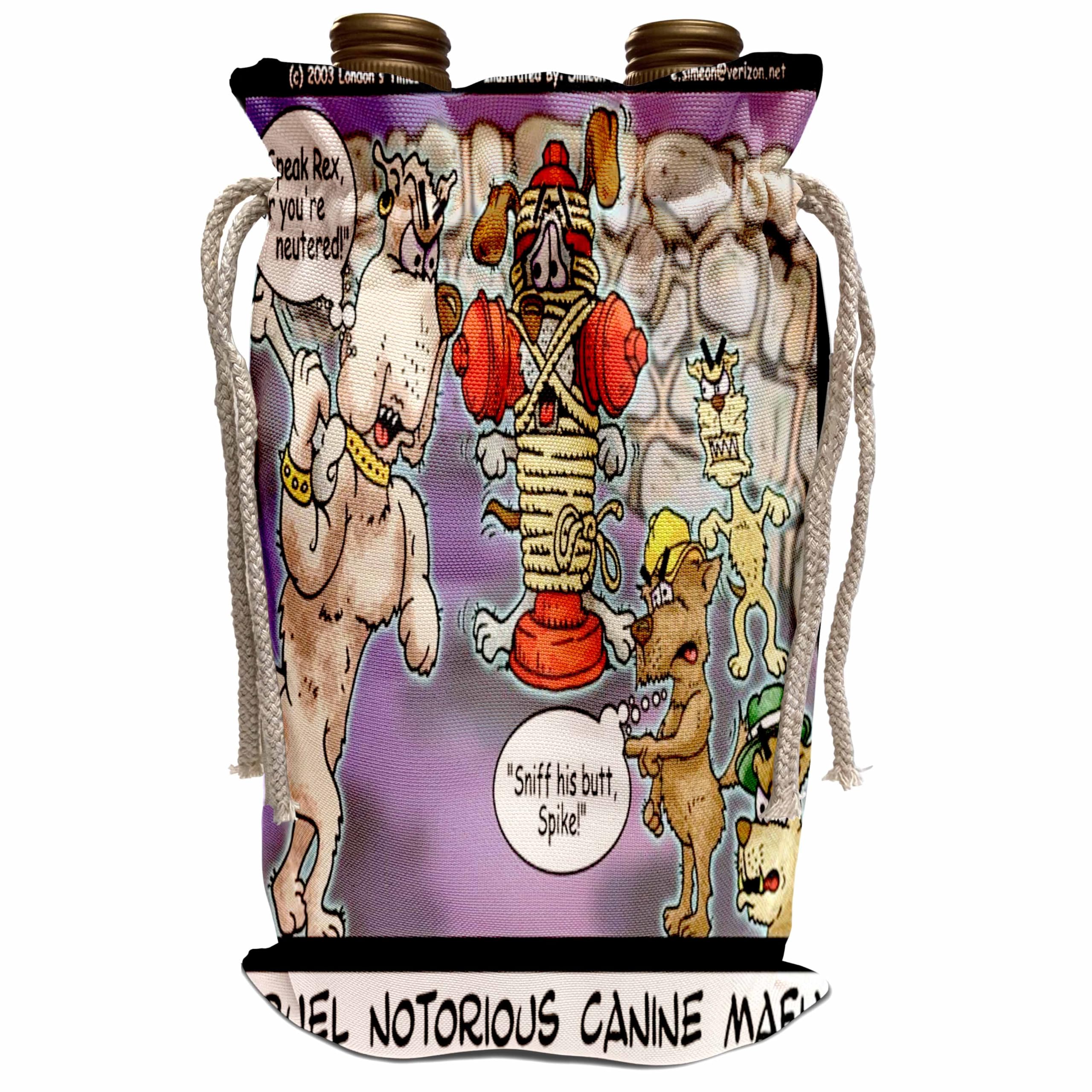 Wine Bag - Canine Mafia Funny Dogs Cartoons