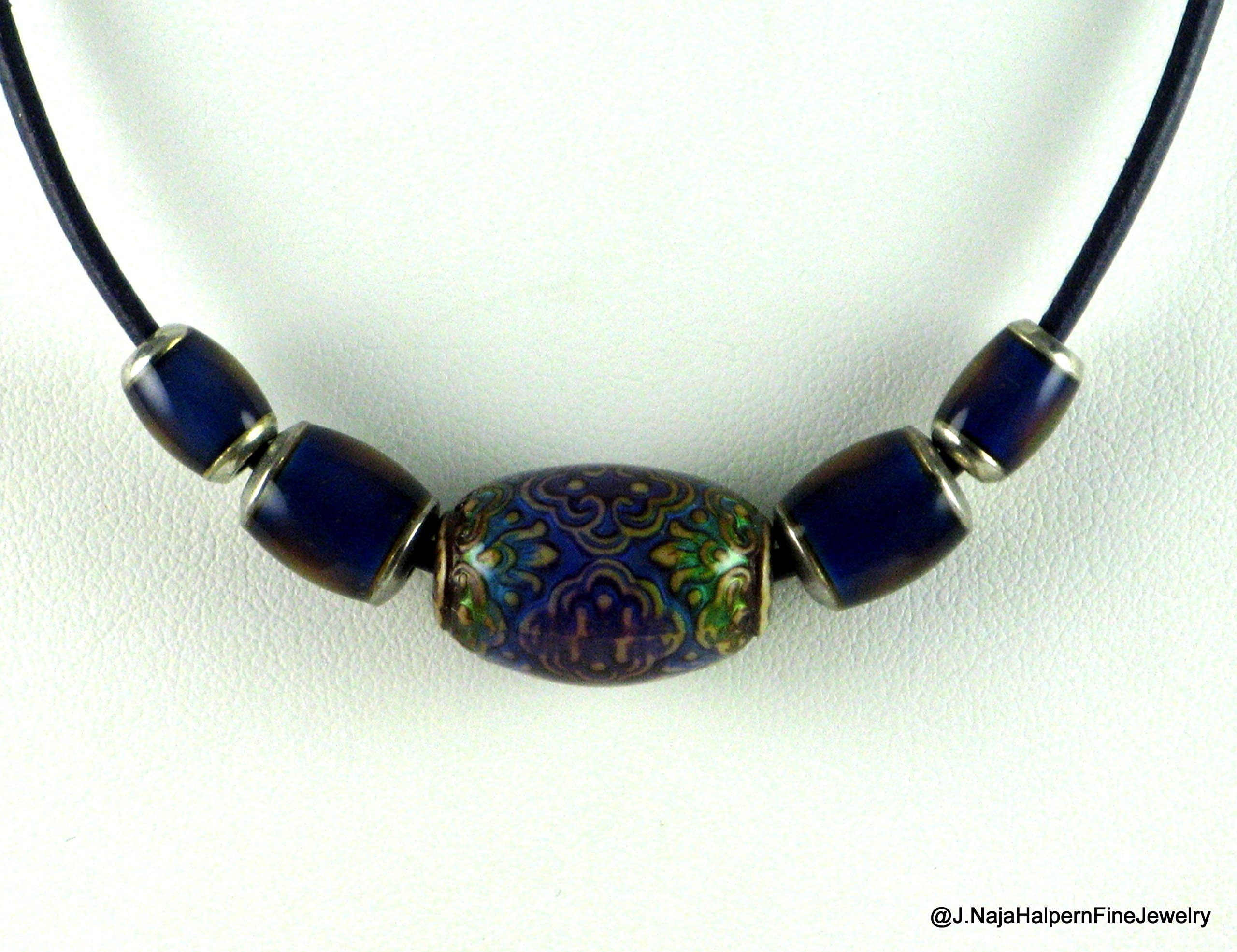 COLOR CHANGE CHOKER, NECKLACE for HIM or HER, ADULT or TEEN, Heat Sensitive Bead Necklace, Color Change Beads on Leather Choker, Thermogenic Beads for Him or Her