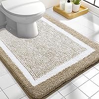 Vista 110 de OLANLY Alfombras de baño 30x20, tapete de baño de microfibra extra suave y absorbente, antideslizante, lavable a máquina, secado rápido, alfombra