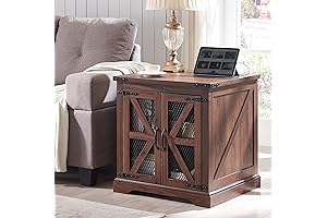 JXQTLINGMU 24" Farmhouse End Table with Blanket Storage
