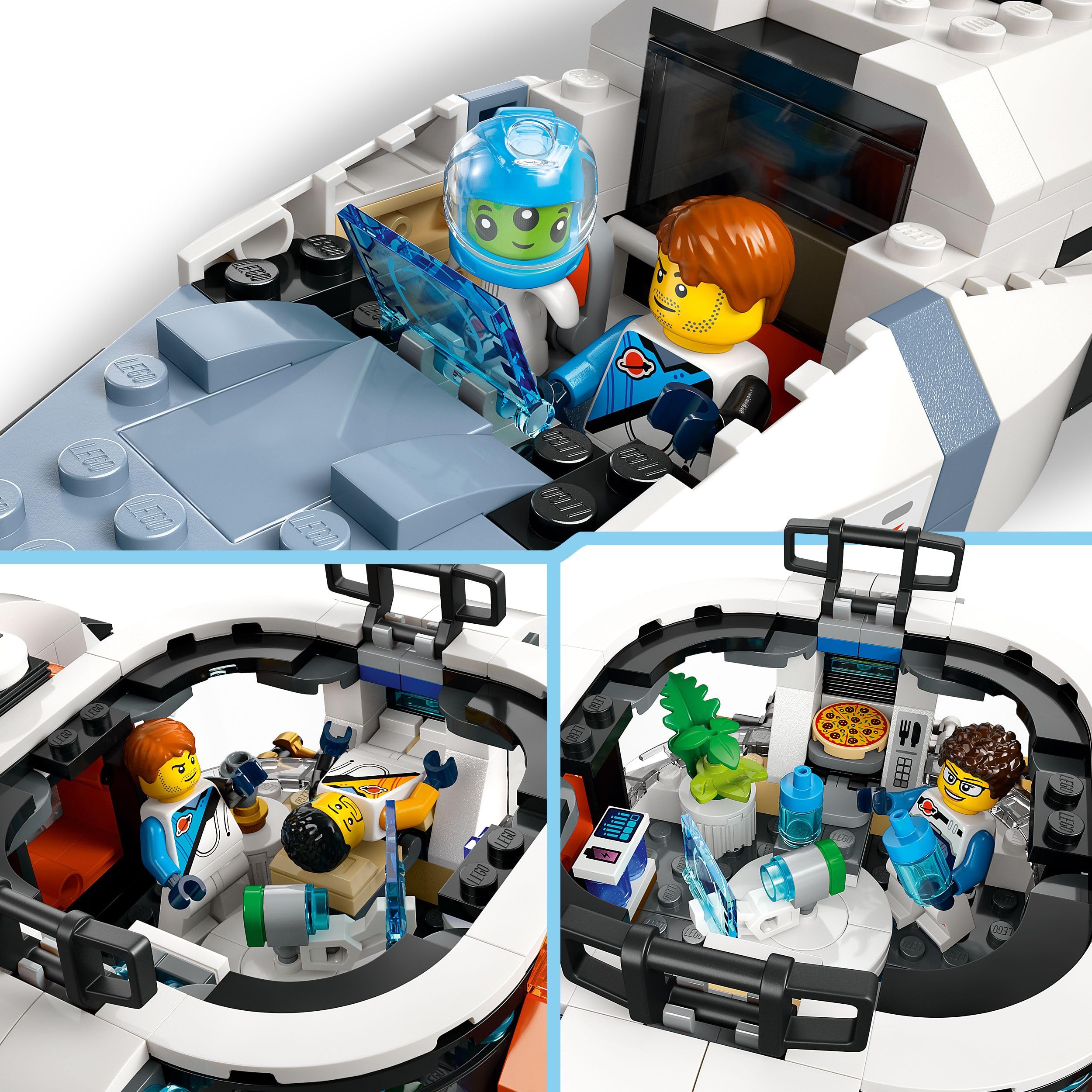 LEGO City Astronave Galattica Modulare con 4 Minifigure e Figura Aliena - Giocattoli Spaziali Costruibili, Giochi per Bambini e Bambine da 7 Anni in su, Idee Regalo di Compleanno e per le Feste 60446