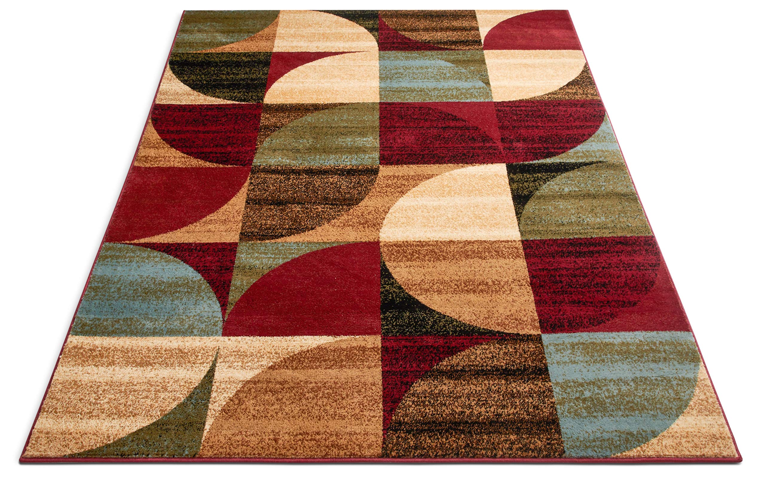 Well Woven Mid Century Modern Multicolor Geometric Modern Area Rug 5x7