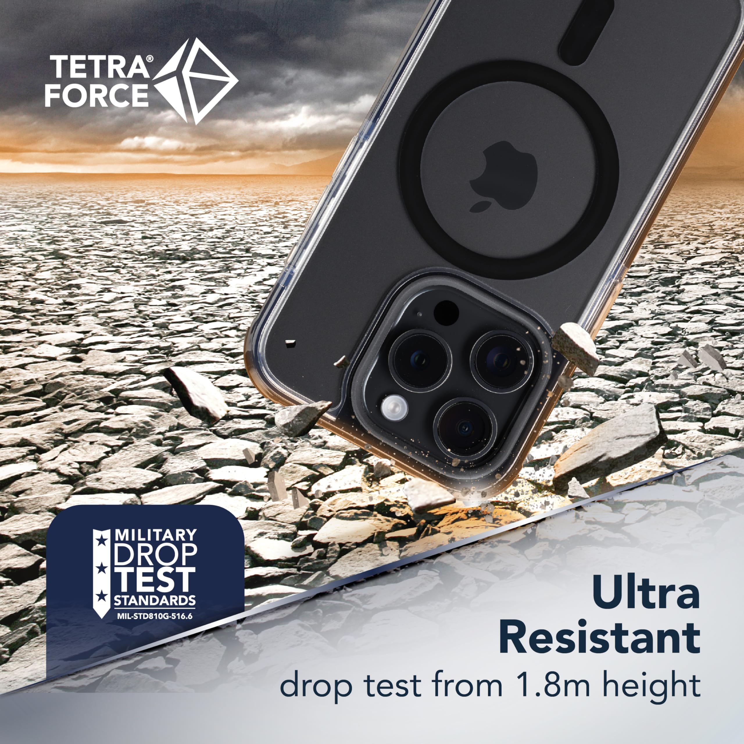 cellularline - Tetra Force Strong Guard Mag - iPhone 15 Pro Max - Cover Ultra Protettiva - Compatibile con Ecosistema Apple MagSafe - Trasparente