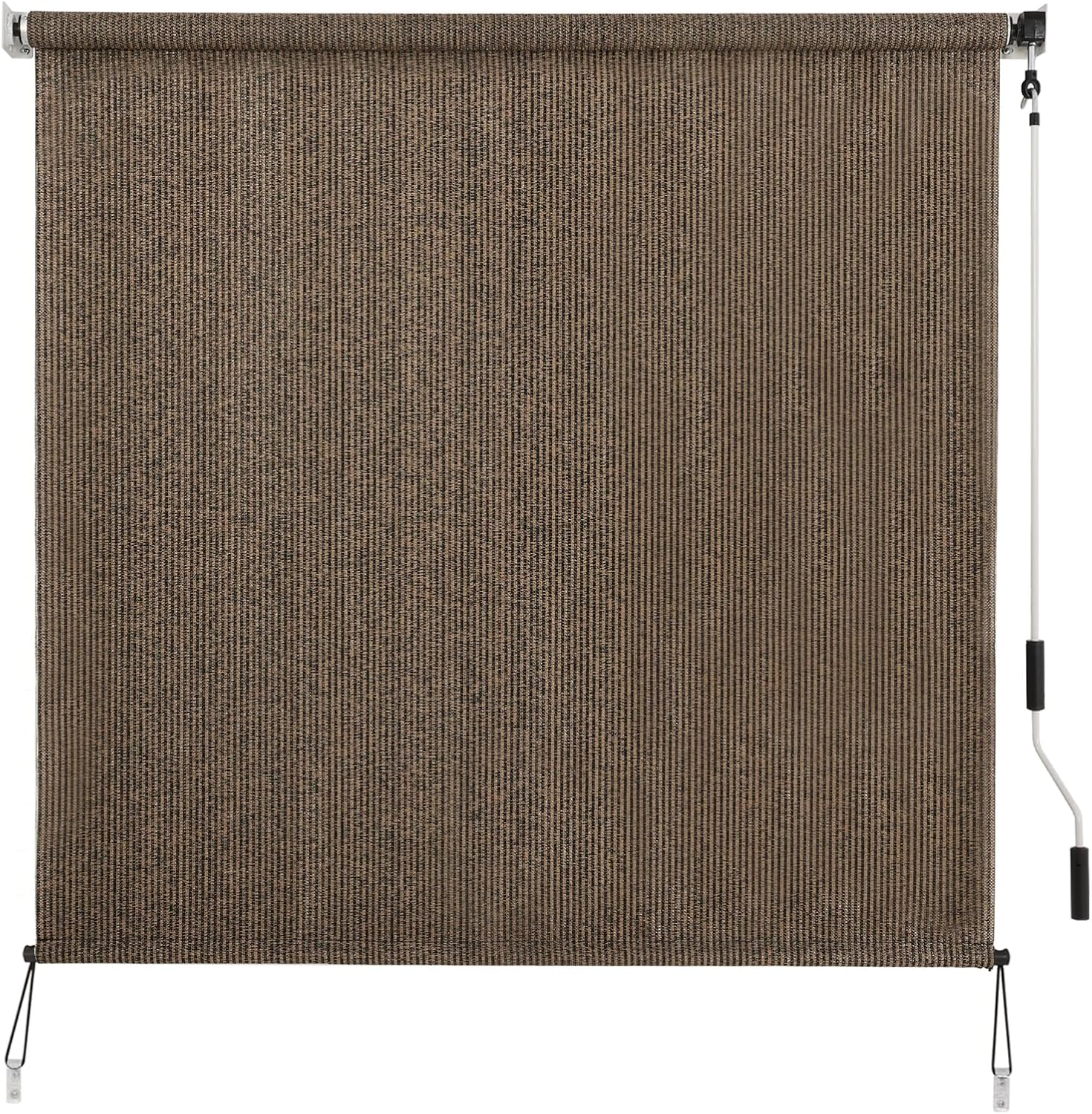 SEEYE Outdoor Sunshade Roller Shades 8' W x 8' H, Cordless Roll Up Shade Blinds Privacy Screen with 90% UV Protection, Exterior Patio Shade Cloth for Porch Pergola Balcony Backyard Windows, Mocha 96"W x 96"H Mocha