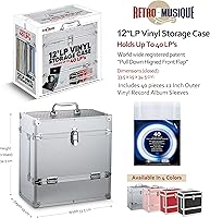 Vista 5 de Estuche de transporte de aluminio para discos de vinilo La solapa frontal plegable proporciona un mejor acceso a tus LP