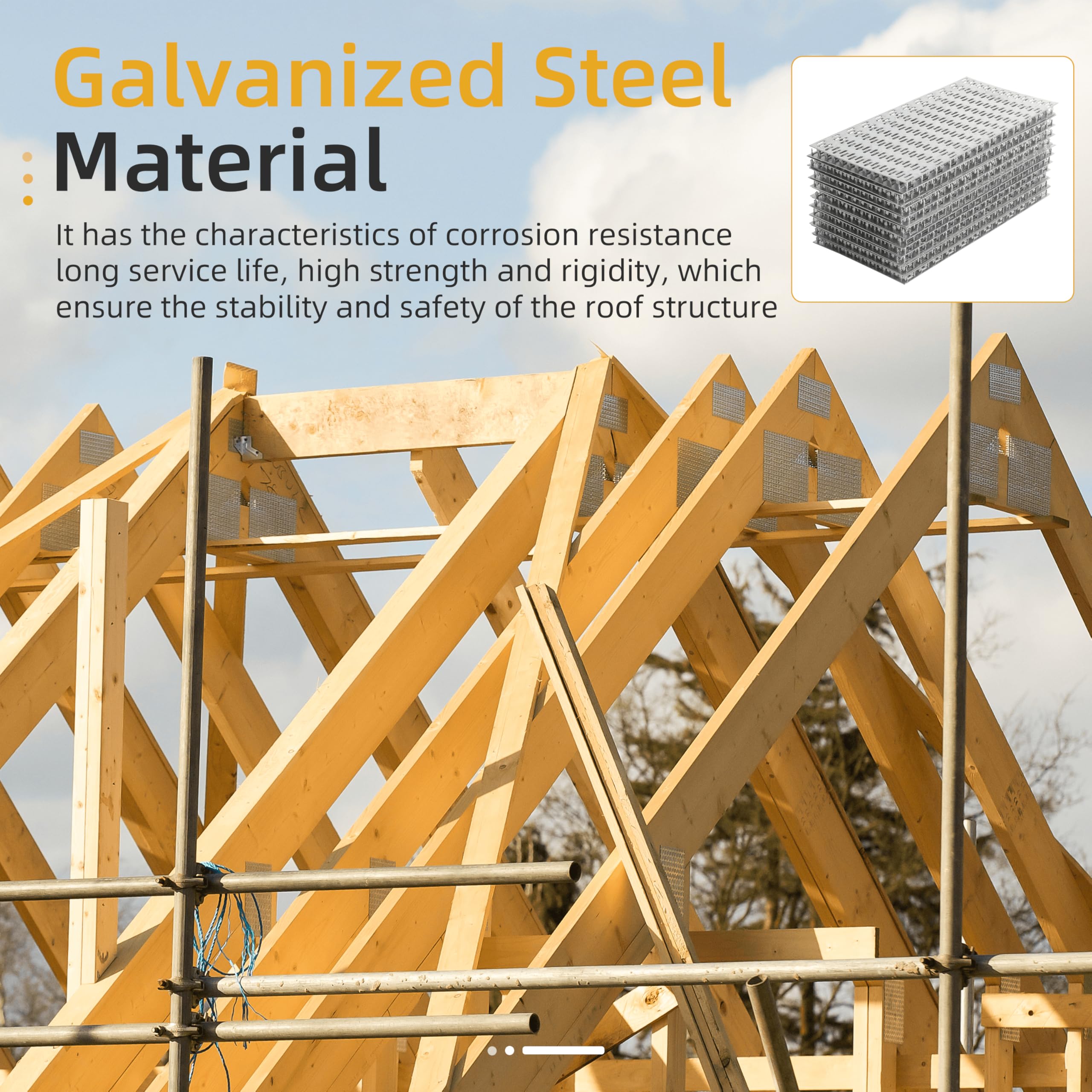 Wood Connectors 6x12 Inch Galvanized Steel Truss Plates - 6 Pack 19 ...