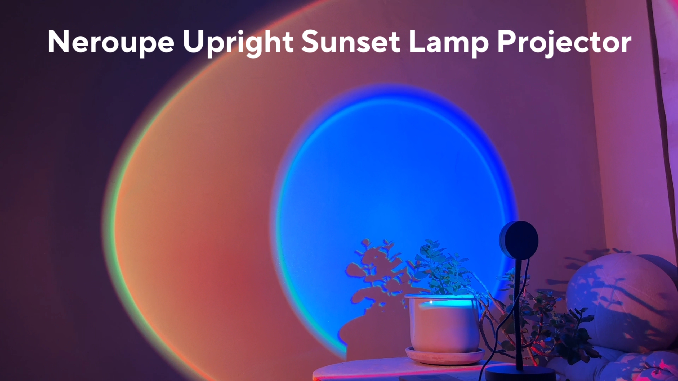 Image of Neroupe Sunset Lamp Projector with APP & Button Control, 360 Degree Rotation Multiple Colors Changing LED Lamp Night Light, Sunset Light for Bedroom Decor /Party /Tiktok Live /Room Decor