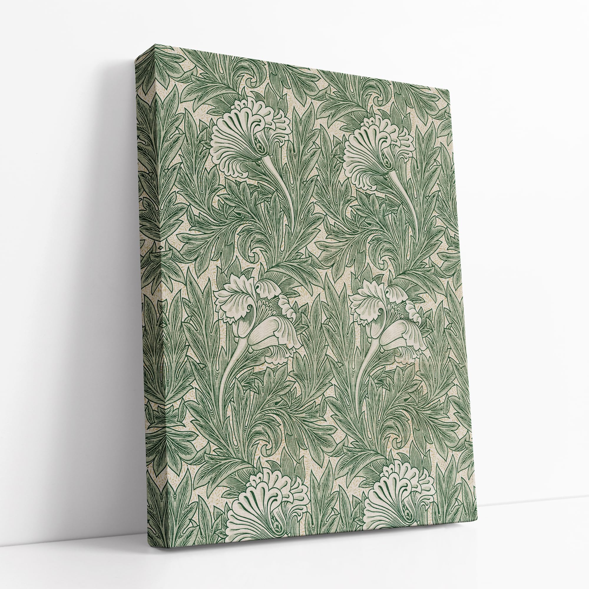 Lithobee - William Morris Tulip Serene Greenery Whimsical Foliage Art Canvas Only 16x12inch(40x30cm) - Style No: 77