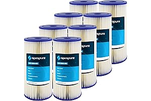 SpiroPure SP-R50-BB 10x4.5 Premium 50 Micron Pleated Polyester Pleated Sediment Water Filter...
