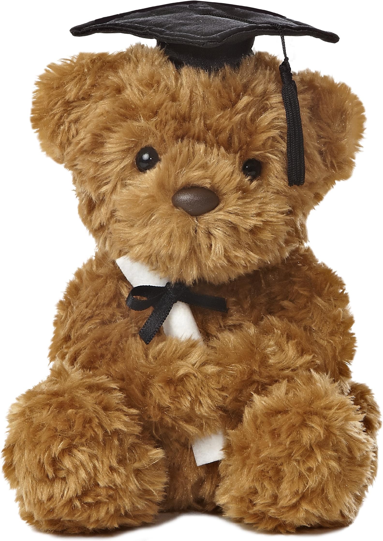 Aurora® Commemorative Graduation Wagner Bear-Black Cap Stuffed Animal - Celebratory Keepsakes - Endearing Comfort - Brown 8.5 Inches