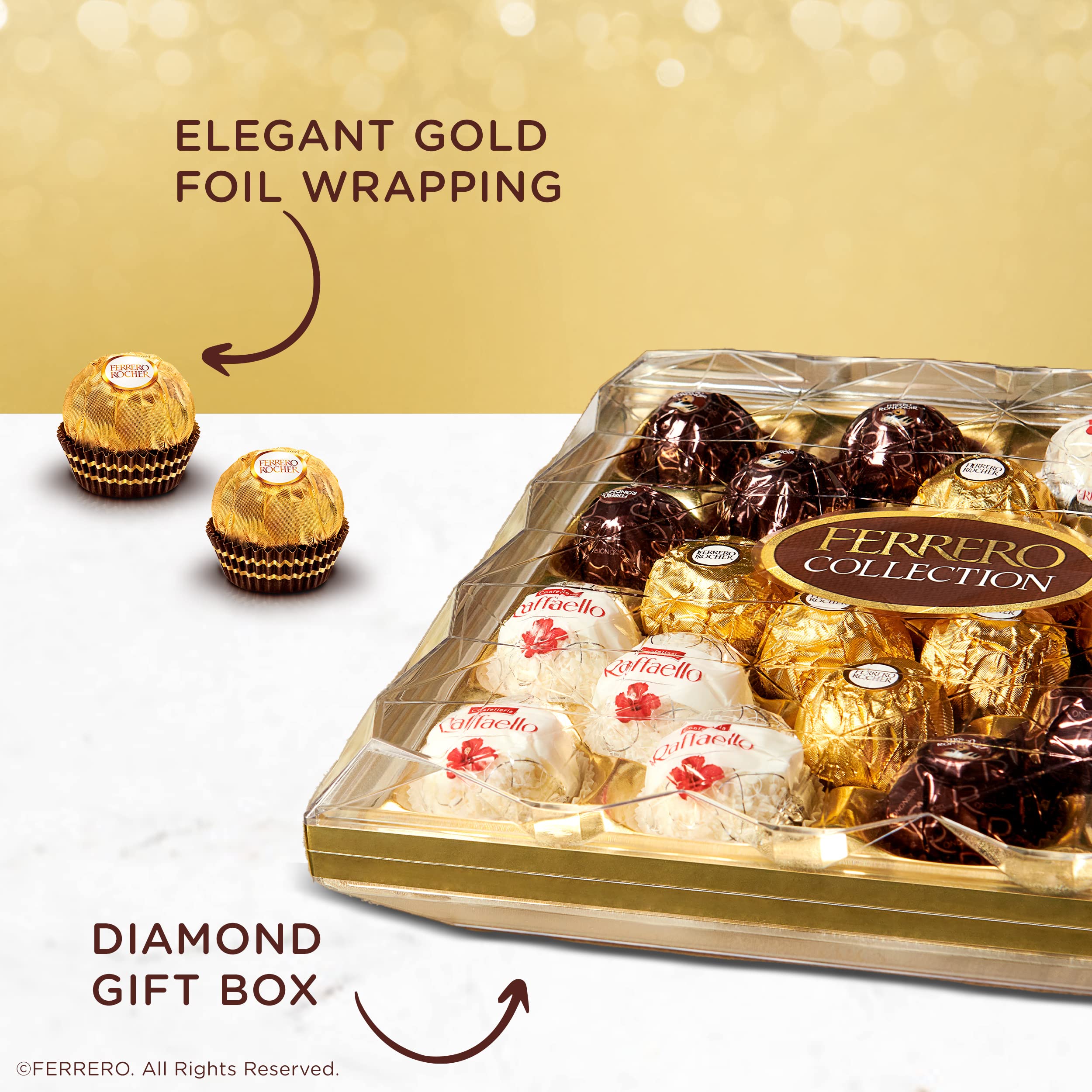 Ferrero Chocolate Holiday Gift Boxes, Ferrero Rocher (18piece