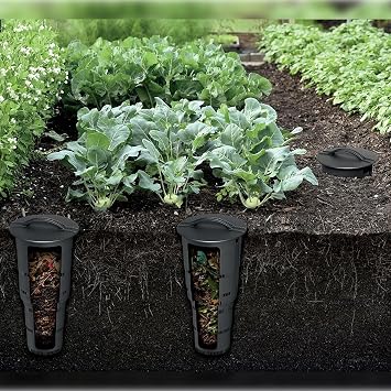 Prosperplast Underground Garden Composter with Ventilation Holes Made of Durable Plastic Compost Bucket for Making Fertiliser Black 11 Litre 25 x 53 cm