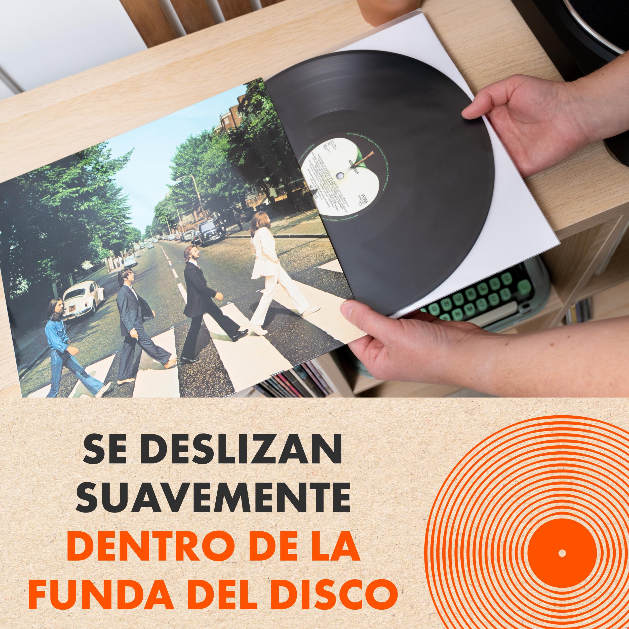 SPINCARE Fundas Interiores Vinilo LP 12" 33 RPM Antiestático Antirayaduras 100 Micras 100x