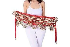 Captivating Coin Costume: Belly Dance Hip Scarf