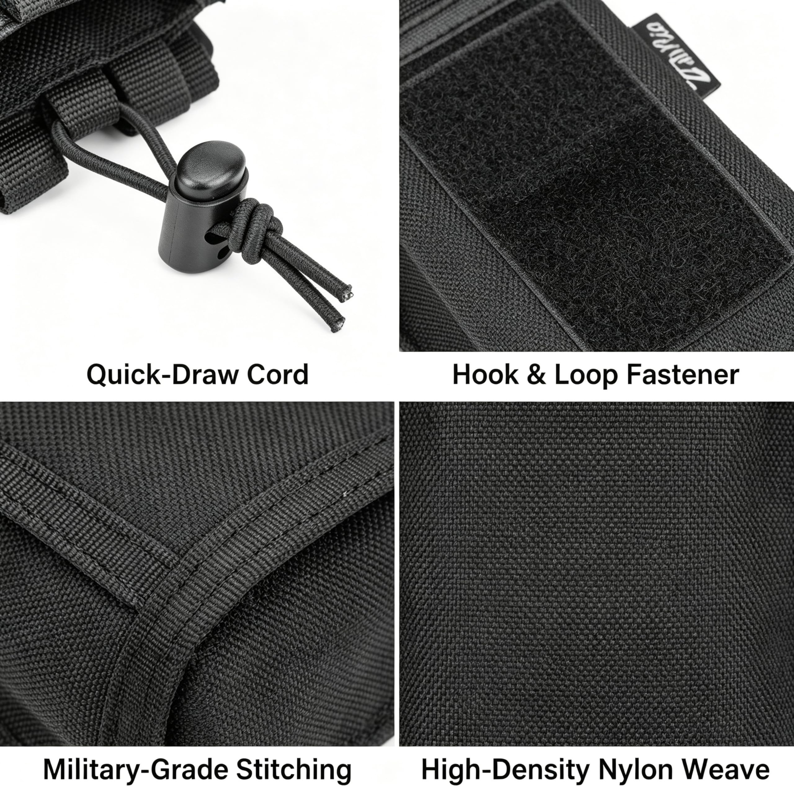 Zeadio Holster pour Radio bidirectionnelle Multi-Positions, Pochette Universelle Talkie-walkie avec bandoulière réglable, Support de Radio Robuste avec Boucle à dégagement Rapide (Lot de 6)