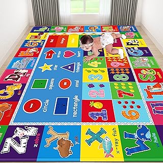 Kids Play Rug for Playroom, Kids Play Mat ABC Educational Area Rug, Toddler Baby Playroom Mat, Alphabet Animal Soft Non-Slip Kids Rug Carpet for Boy Girl Bedroom (78.7X59 INCH Style 3)