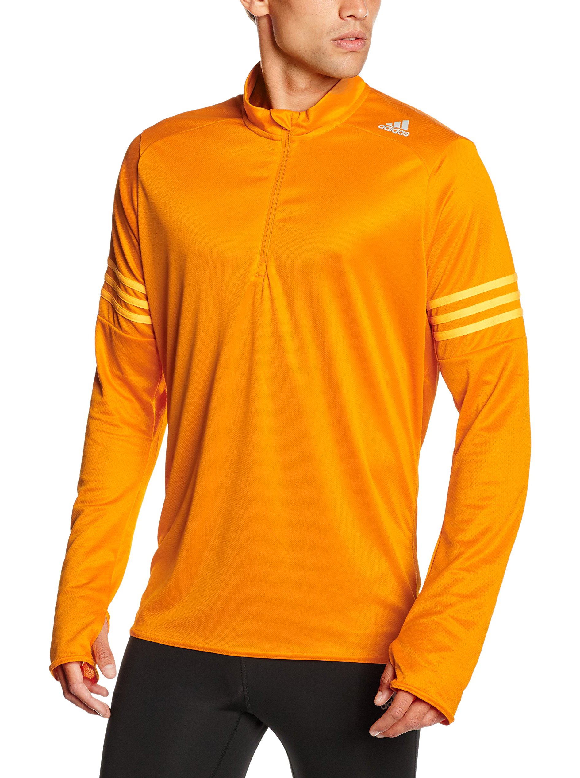 adidas Adidas Męska koszulka z długim rękawem RS z zamkiem 1/2 - zielony/VERMIN/VERIMP, S Mężczyźni Rs 1/2 Zip Long Sleeve