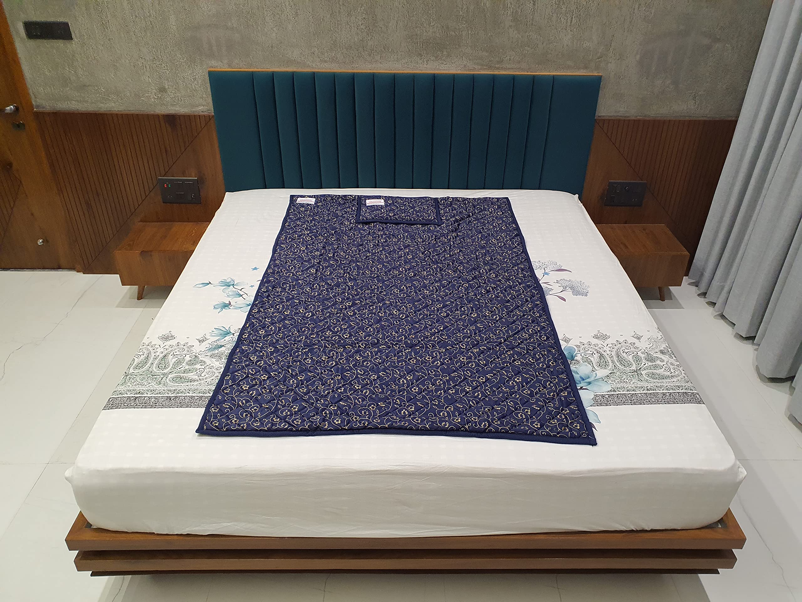 Bio Magnetic Mattress Pad | 4 x 6 Ft | Blue | Comes with 1 Pillow | Deep Sleep and Pain Relief-image-40