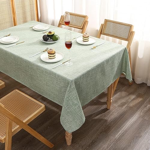 Miniatura 6 de IVAPUPU Mantel rectangular de lino sintético, lavable, resistente a las arrugas, mantel de cocina y comedor, para mesas al aire libre, casa de