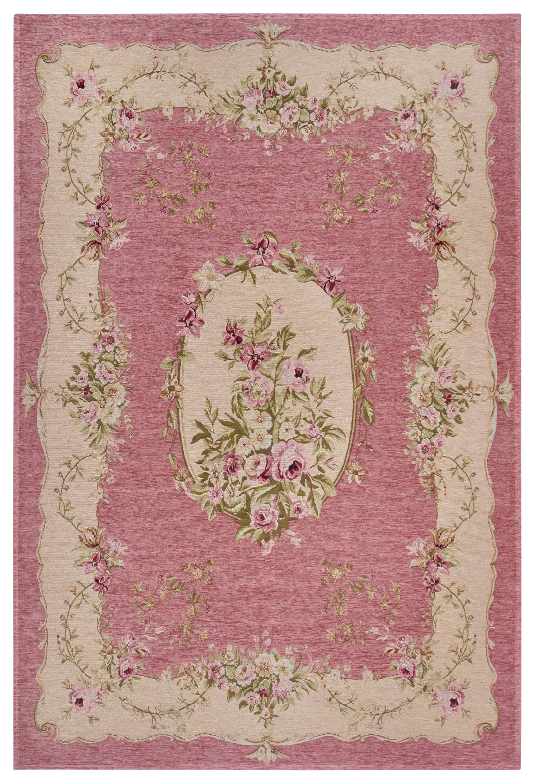 Hanse Home Asmaa Design - Tapis Oriental - Tissé à Plat - Motif Floral Vintage - Dessous antidérapant - Tissé de qualité supérieure - pour Salon, Chambre à Coucher, Salle à Manger, Couloir - Rose