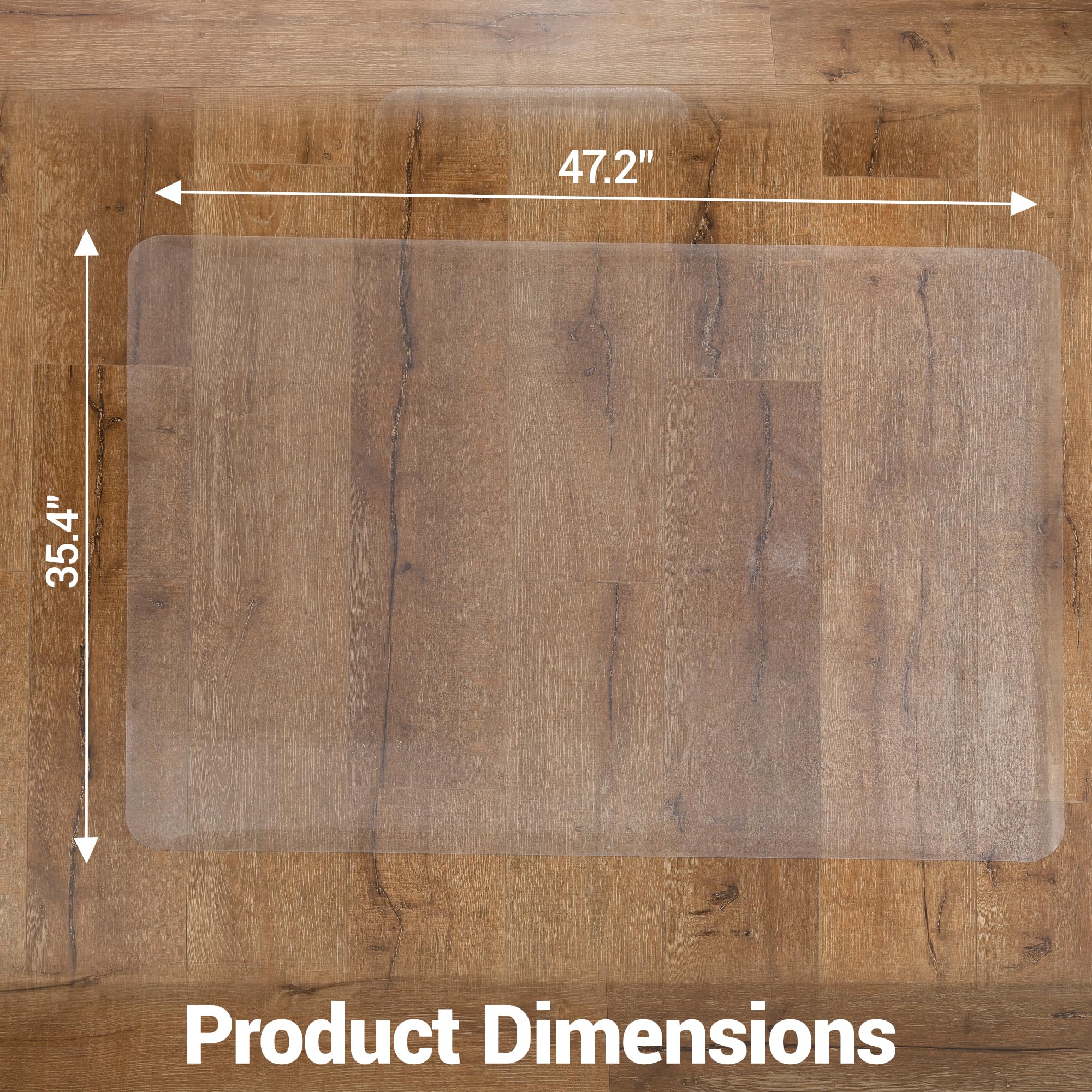 Clear Chair Mat for Hard Floor 36 x 48 inches Transparent Hardwood Floor Mats Under Rolling Chairs for — view 2