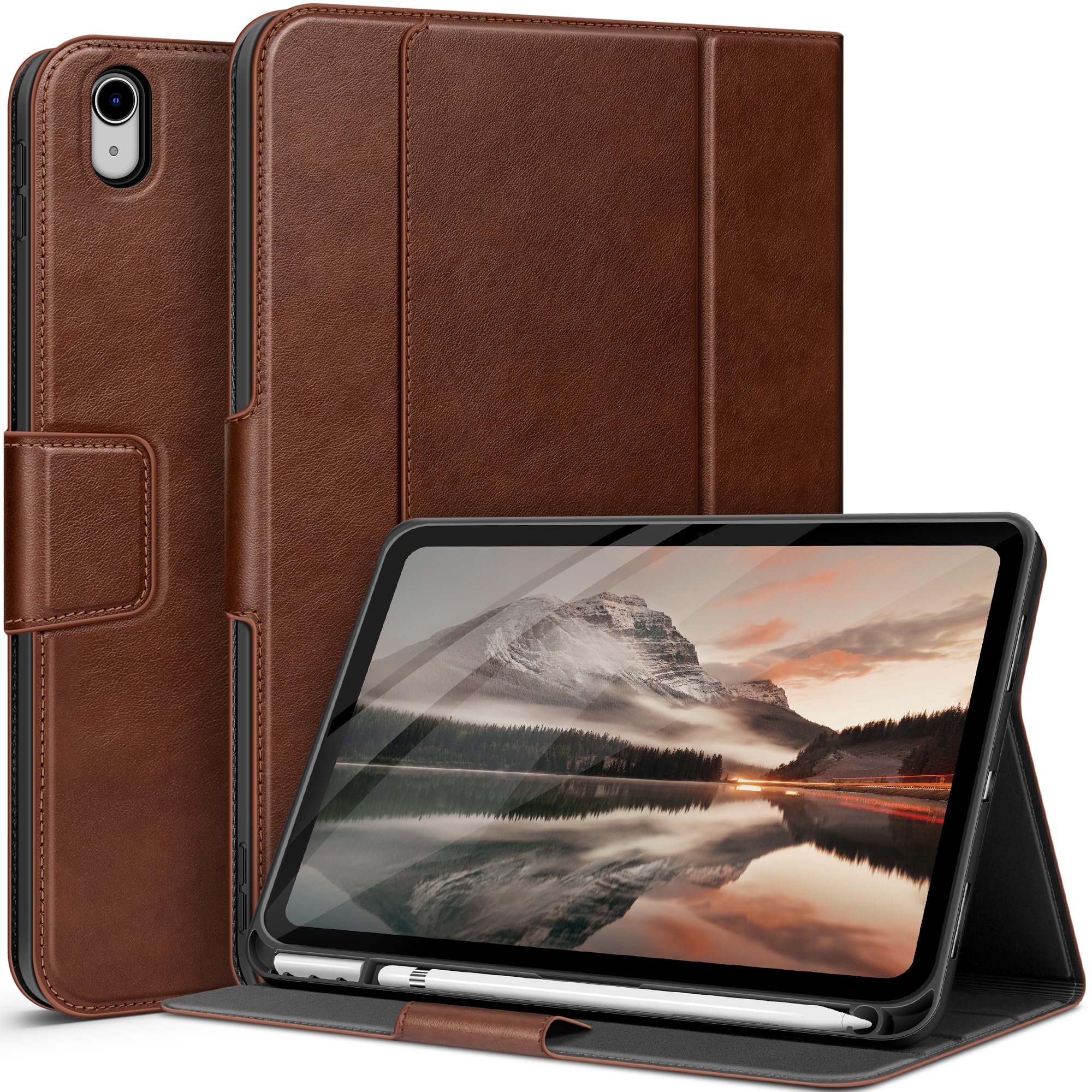 auaua Case for iPad (A16) 11th Generation 11 Inch 2025, iPad 10th Generation 10.9 Inch 2022, with Pencil Holder and Pocket, Typing Angle Muti-Stand