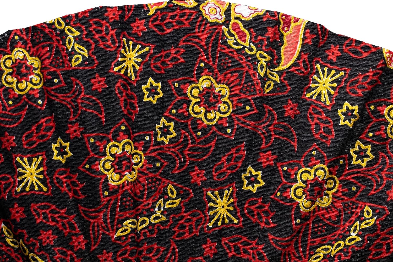 Generic Folding Fans Handcraft Thai art Hand Fans for Women & Festival Accessories - With a Fabric Sleeve for Protection for Gifts (Red Black Flowers), standard