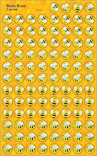 TREND enterprises, Inc. Bees Buzz superSpots Pegatinas, 800 unidades