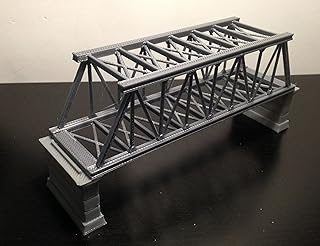 Outland Models Railroad Truss Bridge Grey (for Double Track) with Piers Z Scale