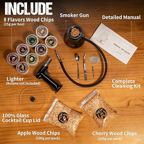 Miniatura 8 de Smoking Gun Pro - Sistema de bomba patentado, evita eficazmente la obstrucción del alquitrán, infusor de humo denso para cócteles, carne y queso,