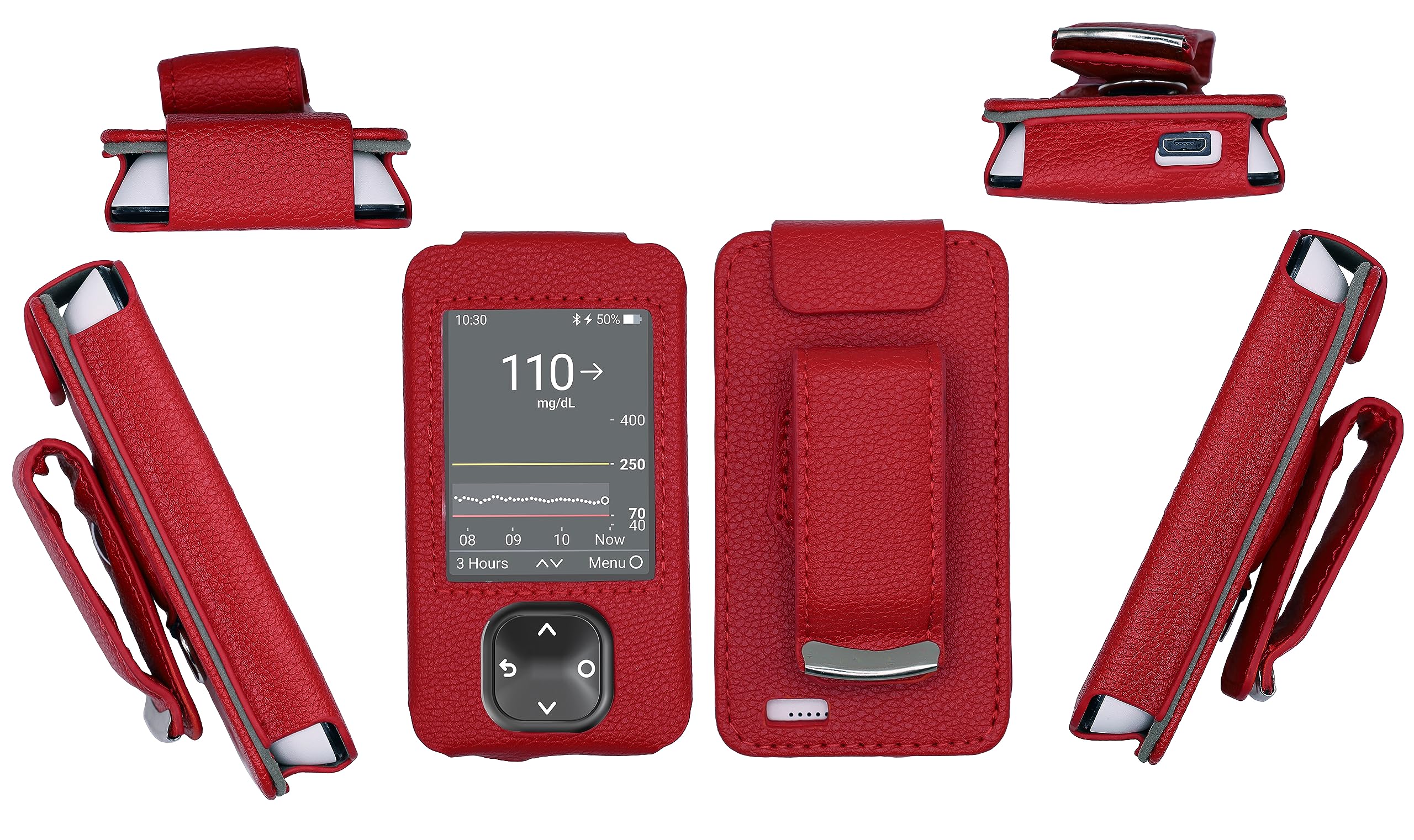 Étui Dexcom G7 rouge de qualité supérieure en coque rigide - 7