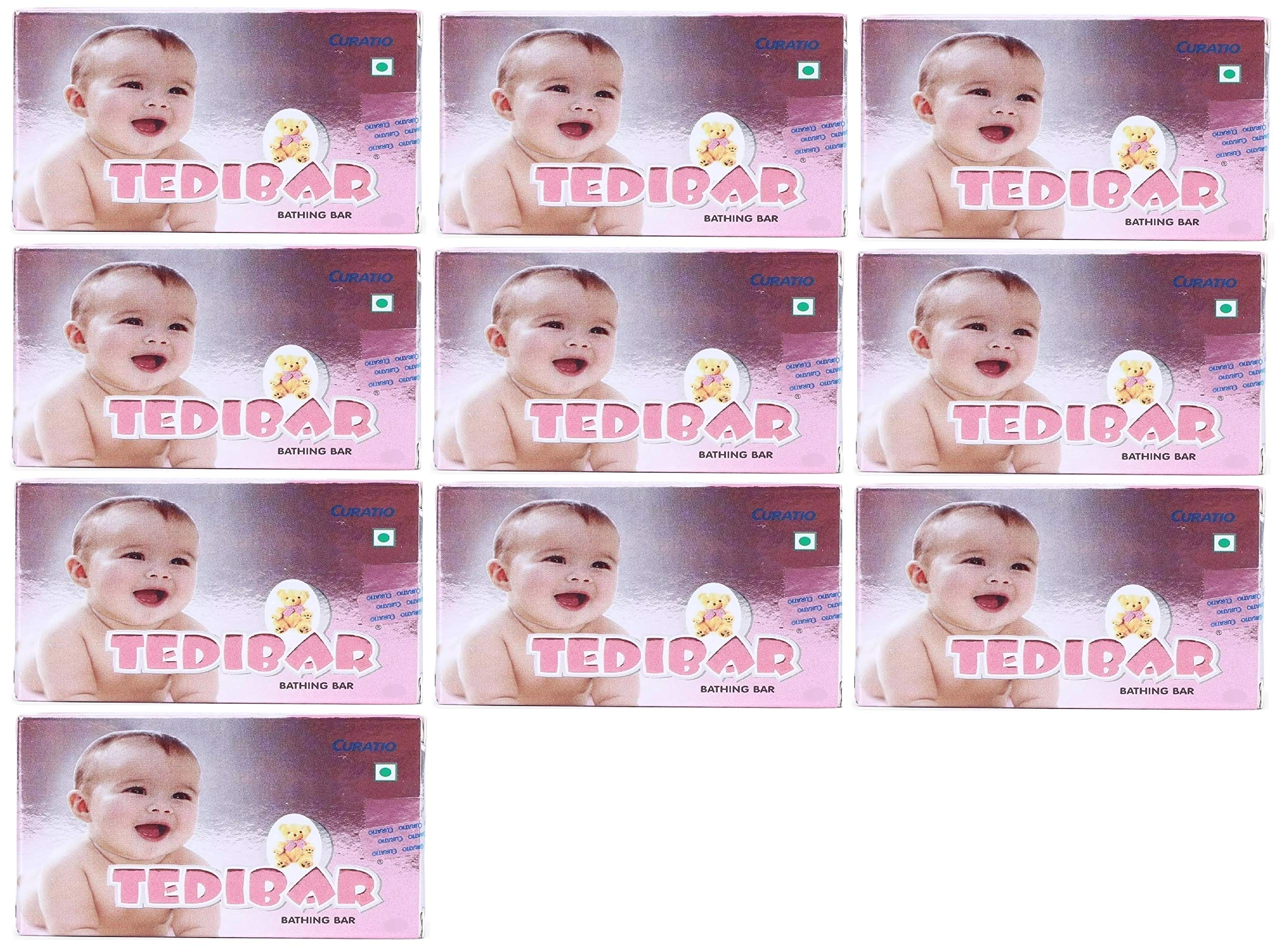 CURATIOTedibar Baby Bathing Bar (75 gm Each) Pack of 10
